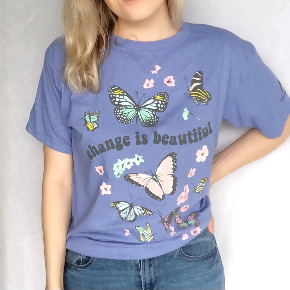 Change is Beautiful NWOT Butterfly‎ Graphic Tee